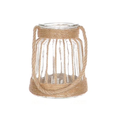 Hbx naturlig levende lanterne decora med håndtag ø15xh17cm