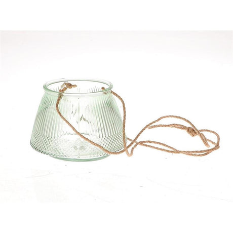 Hbx natural living hængende lanterne linier ø11xh15cm grøn