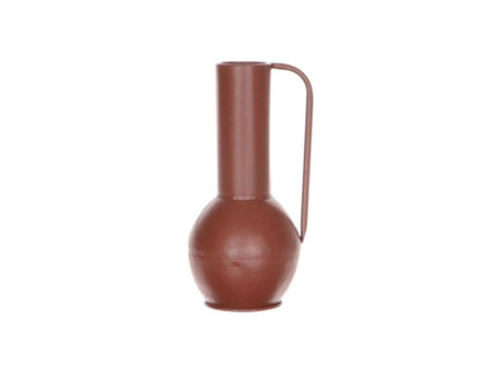 Hbx naturlig levende vase metal 13,5x12xh25,5cm brun rød