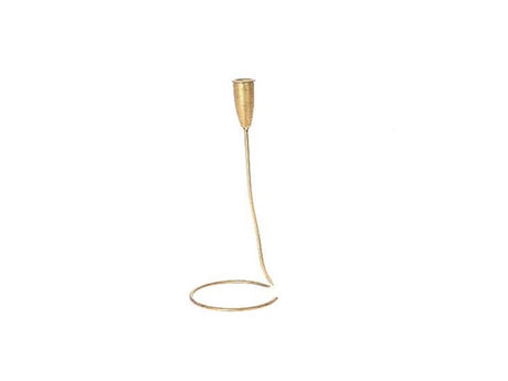 Hbx naturlig levende lysestage astan metal 11,5xh38,3cm guld