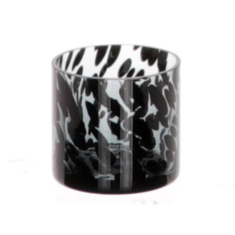 Hbx natural living fyrfadsstage panterglas ã˜8xh8cm grå