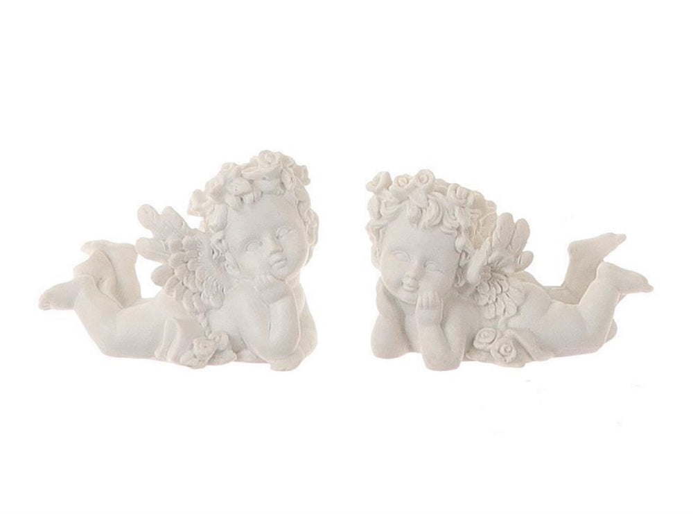 Hbx natural living deco angel 7x4x5,5cm hvid