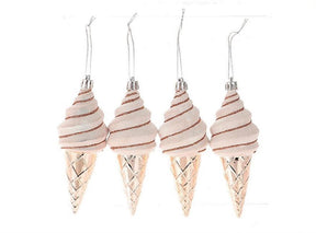 Hbx natural living julevedhæng issæt med 4 stykker 19,1x5,2x13,2cm pink