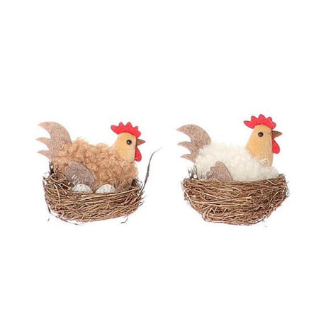 Hbx natural living deco kylling kinnom i rede 7,5x5xh6cm fås i hvid eller brun