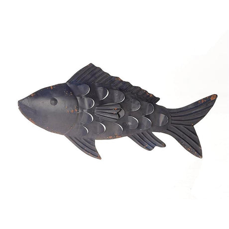 Hbx naturlig levevæg deco fisk atlantic 71x5xh34cm blå