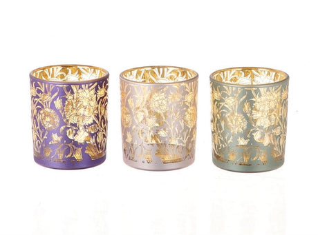 HBx naturlig levende fyrfadsstage med blomsterprint h8,2cm