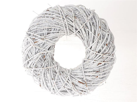Hbx naturlig levende krans twister dia 35cm hvid vask