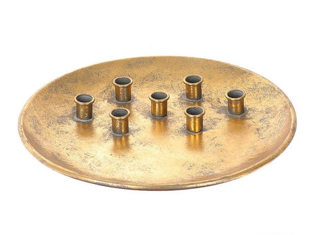 Hbx naturlig levende lysestage lysestage ã˜30zh3,4 cm guldmetal til 7 lys