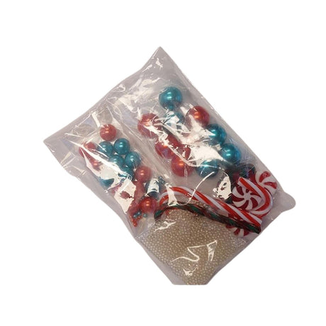 Hbx natural living deco vandperler julehyggetaske en 120gr grøn rød