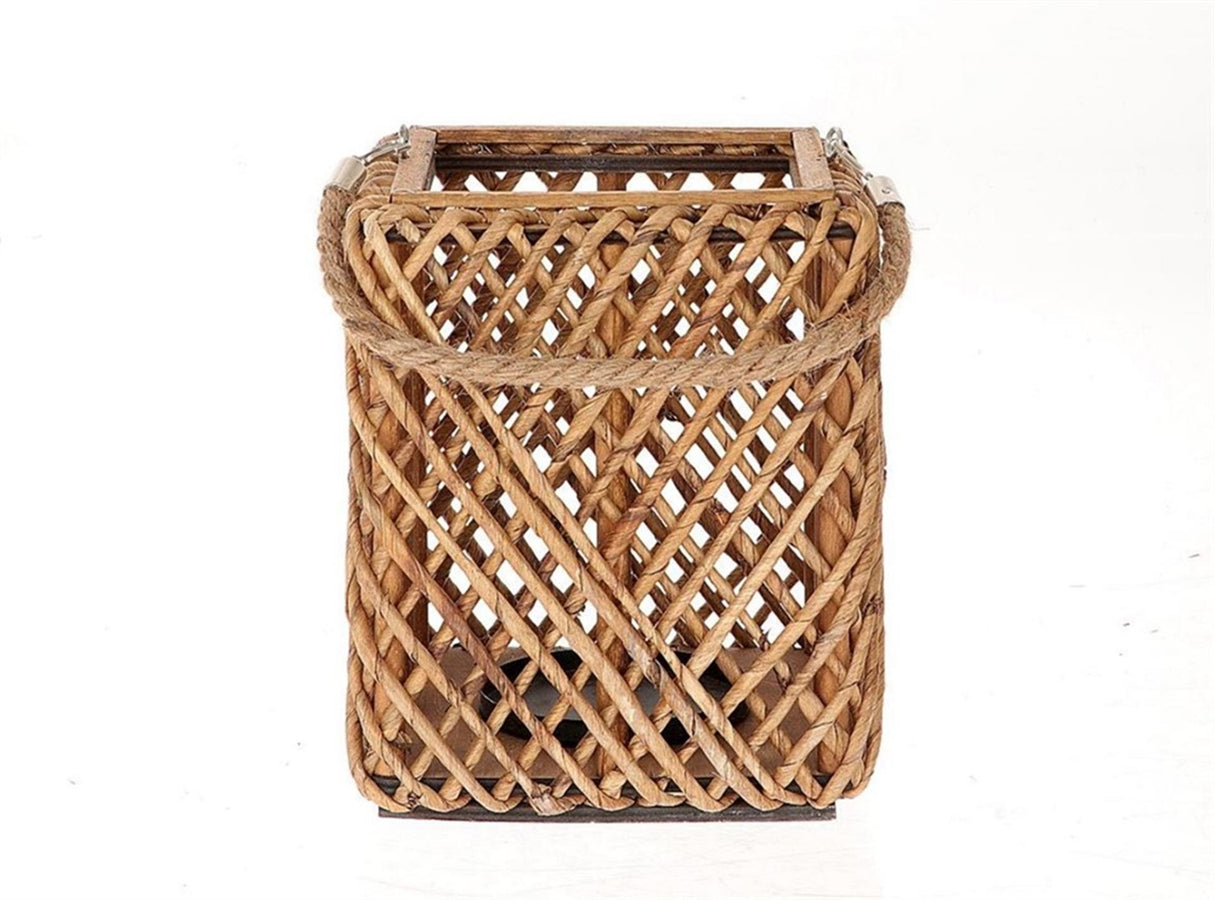 Hbx natural living hbx living lanterne sentio med græsglas 20x20x25cm brun