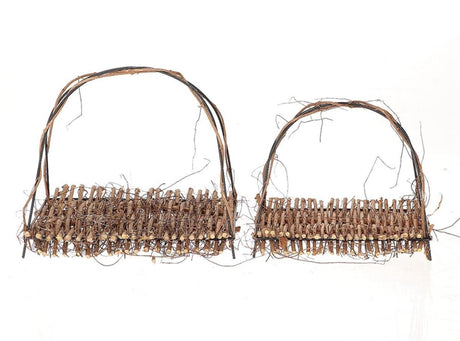 Hbx natural living dekorationsskål 2-delt naturlig mosire 26x14x21cm og 30x22x27cm