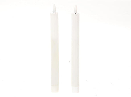 Hbx natural living led middagslyssæt med flammeeffekt dia2x24,5cm hvid