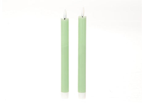 HBx naturligt levende middagslys LED flamme 24,5cm grøn