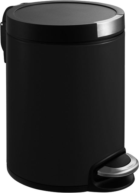 Eko - kunstnerisk pedalspand 5 liter - rustfrit stål plastik - mat sort - affaldsspand
