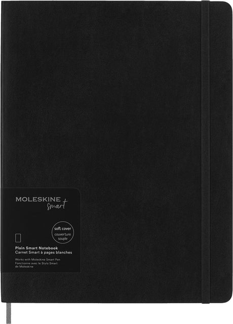 Moleskine notesbog - smart samling - xl - blødt omslag - blank - sort
