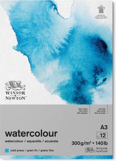 Winsor Newton klassisk akvarel papir korn finne blok 300 gram A3