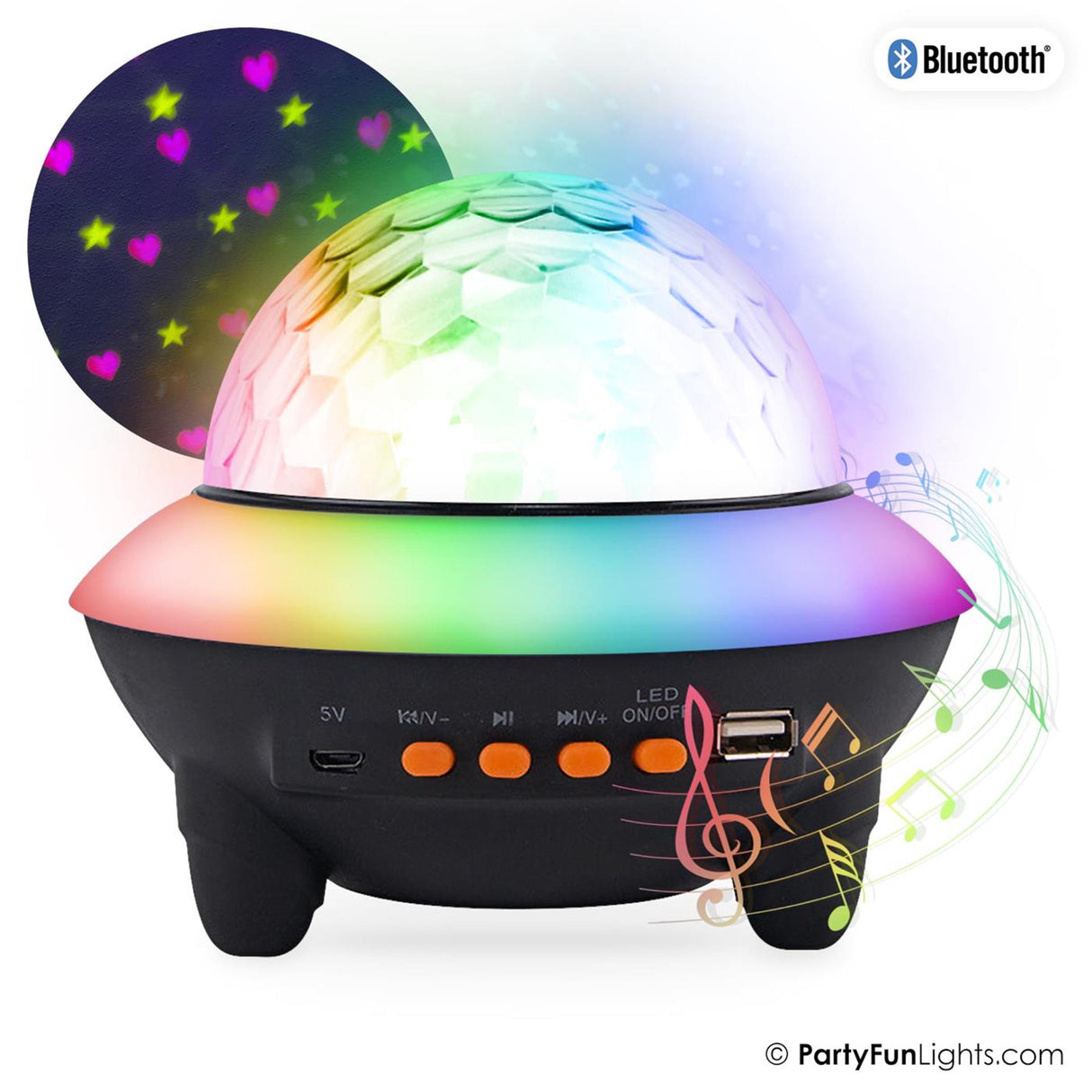 Partyfun lights bluetooth højttaler ufo disco
