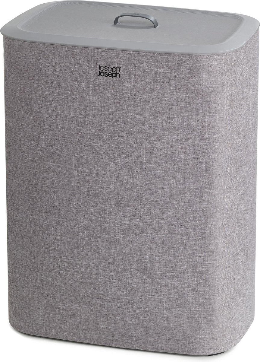 Joseph joseph tota vasketøjskurv - 2 rum - vasketøjssortering - 90 liter - grå