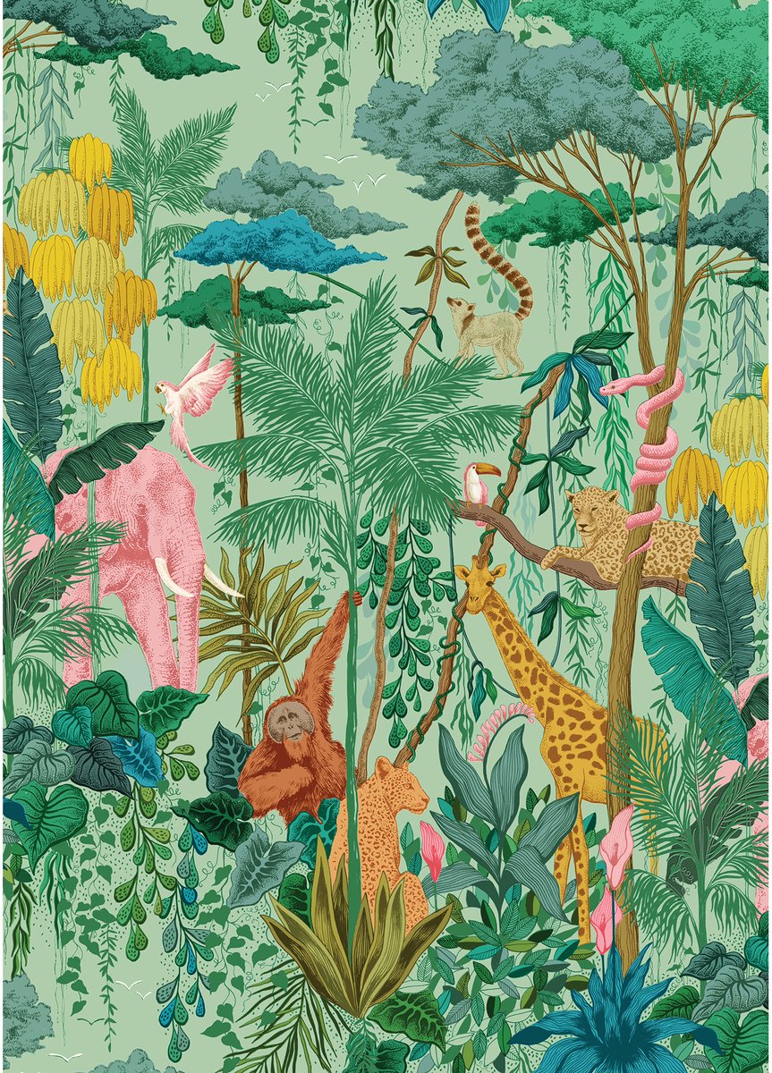 Gibsons - jungledyr (ved kunstfilen) - 1000 brikker 48×69cm (b×h) - puslespil for voksne
