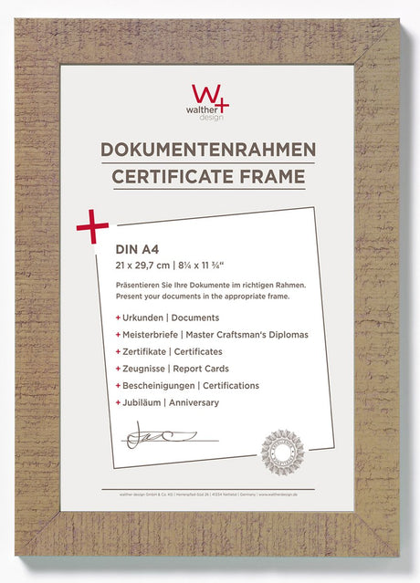 Walther home - træramme - fotostørrelse 21x29,7 cm (din A4) - beige brun