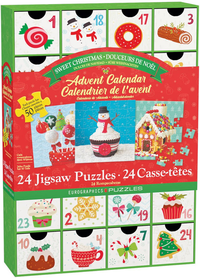 Eurographics - Juleslik - 12×50 stk 12,5×12,5cm (b×h) - adventskalender