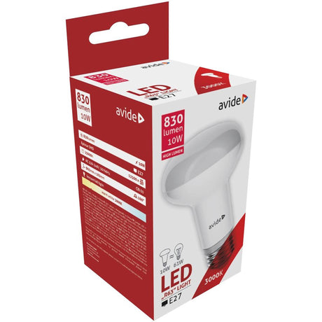 Avide LED R63 10W, E27 fitting 3000 Kelvin varm hvid 830 lumen