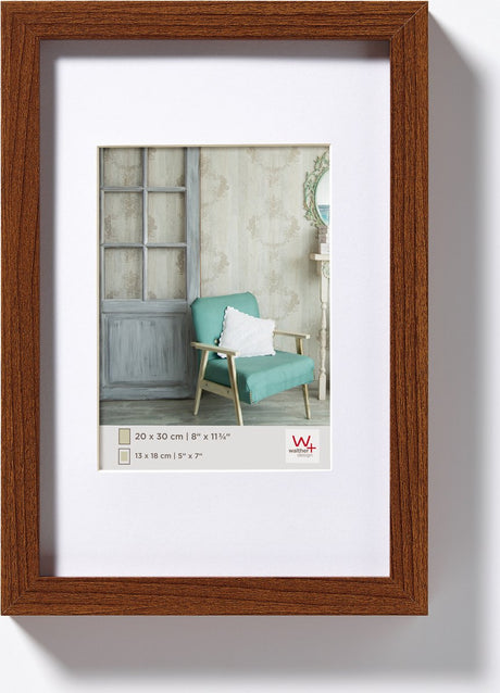 Walther stockholm - mdf træramme - fotostørrelse 15x20 cm - valnød