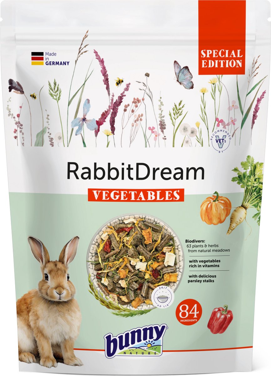 Bunny nature - kanin drøm - special edition grøntsager - 1,5 kg