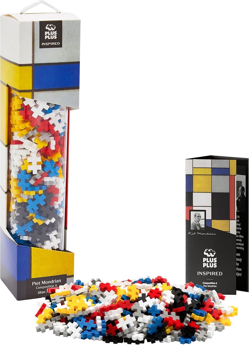 Plus-plus inspireret Mondriaan komposition et byggesæt med 350 dele - 4279 - byggelegetøj kunstværk - byggelegetøj - sæt med byggeklodser - fra 7 år
