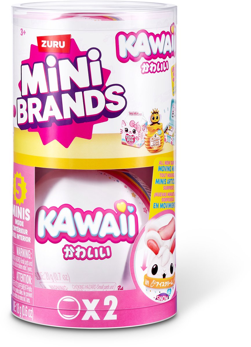 Mini brands pakke med 2 kapsler med kawaii kapsel fra zuru