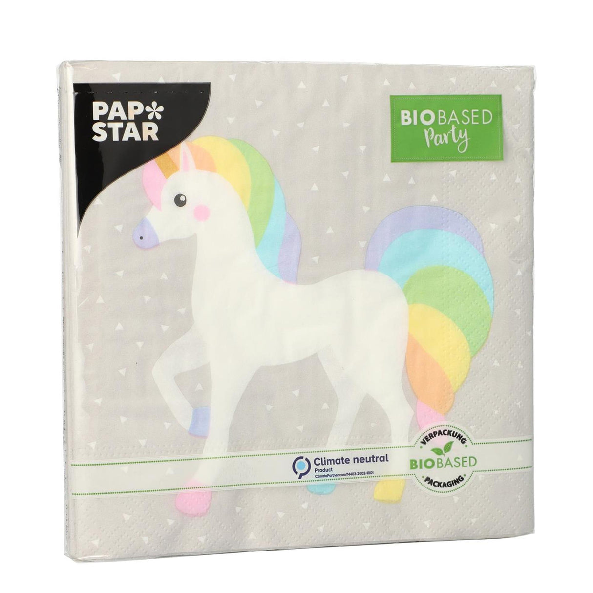Papstar sæt med 20 enhjørningsservietter 3-lags 33x33cm