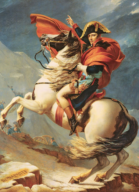 Eurographics - bonaparte krydser alperne [bonaparte franchissant le grand-saint-bernard] - jacques-louis david - 1000 brikker 68×48cm (b×h) - kunstpuslespil