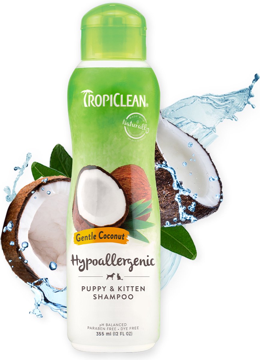 Tropiclean blød kokos - hundeshampoo - hvalpeshampoo - 355ml