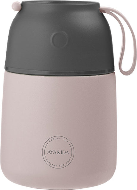 Aya ida - foodie - termokandeflaske - madbeholder - 500ml - blød rose