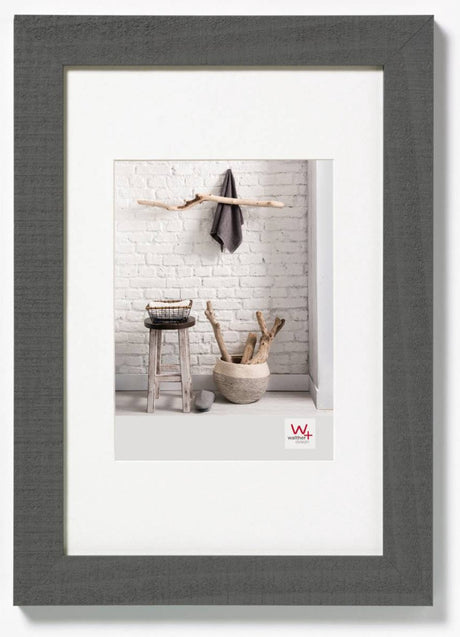 Walther home - træramme - fotostørrelse 10x15 cm - grå