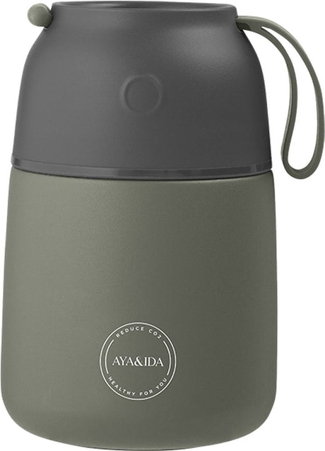 Aya ida - foodie - termokande - madbeholder - 500ml - tropisk grøn