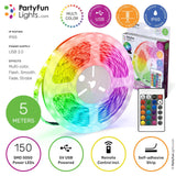 Partyfun lights partyfunlights - LED strip - flerfarvet RGB - virker på USB - 5 meter