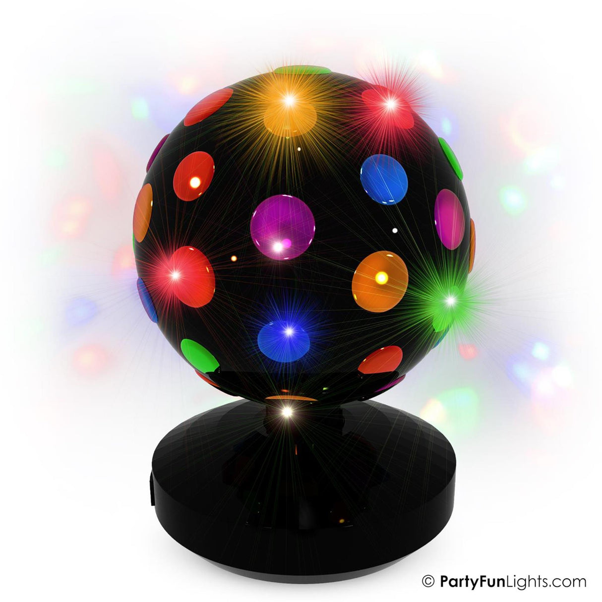 Fest sjove lys disco lys dia20cm 9 LED virker på 3XAA batteri og USB