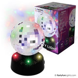 Partyfun lys bordlampe disco kugle dia10cm roterende virker på 3XAA batterier og USB