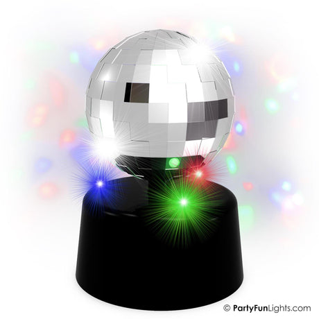 Partyfun lys bordlampe mini spejl disco led rotate