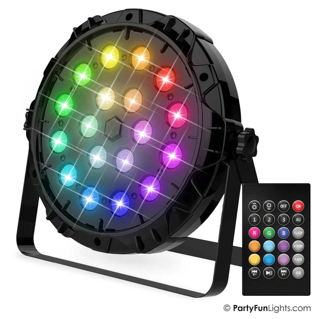 Partyfun lights discolys 18x power leds multi colour