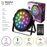 Partyfun lights discolys 18x power leds multi colour