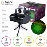 Fest sjov lys LED laserlys med USB tilslutning rød grøn 5,2x11x9,2cm