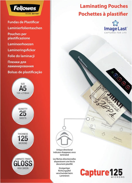 Fellowes lamineringsposer imagelast a5 125 mikron 25 stk