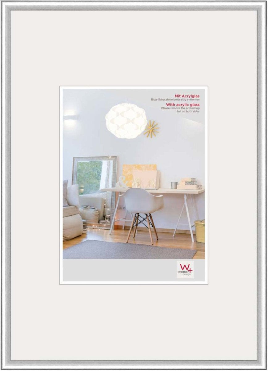 Walther new lifestyle - plastikramme - fotostørrelse 29,7x42 cm (din A3) - sølv