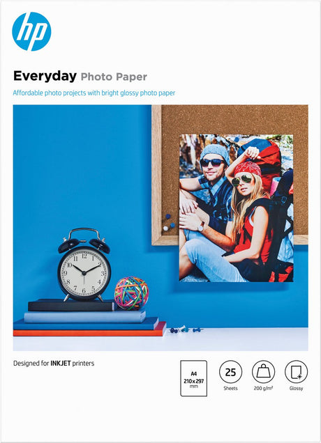 Hp hverdagsfotopapir - blank - a4 - 200 g m² - 25 ark
