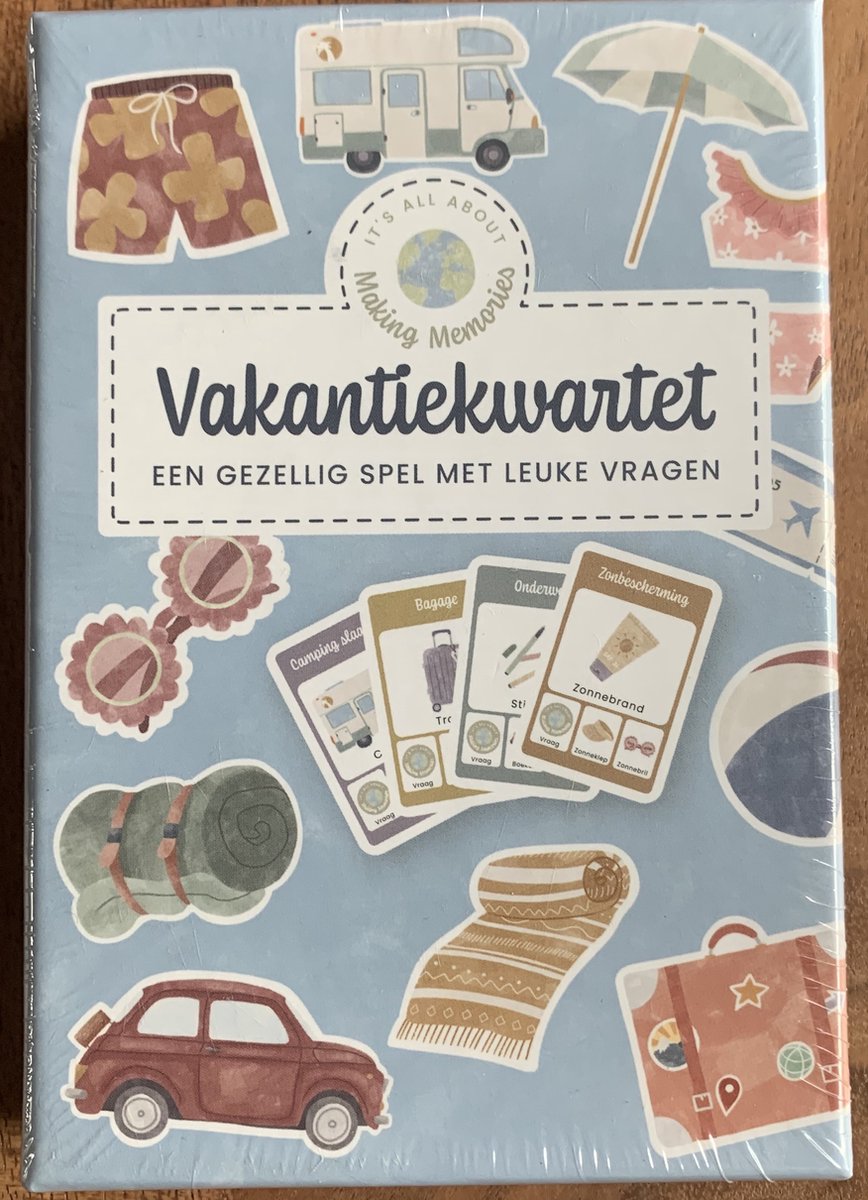 Lav minder feriekvartet kortspil for børn og voksne.