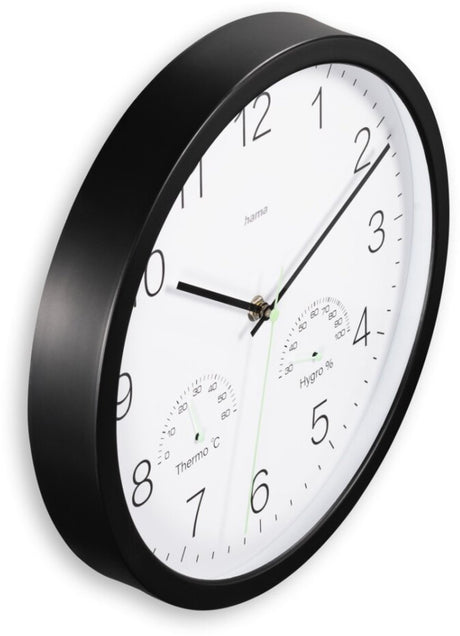 Hama vægur - Santorini - tikker ikke - termo - ygrometer - sort