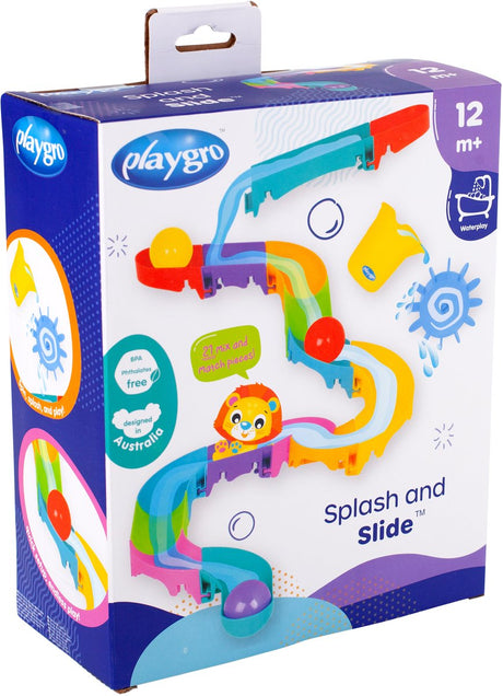 Playgro -splash and slide- waterval glijbaan - badspeelgoed - peuter speelgoed - baby badspeelgoed - speelgoed baby - speelgoed 1 jaar -badspeeltje - water knikkerbaan -waterspeelgoed baby - waterspeelgoed peuters - inclusief 3 balletjes