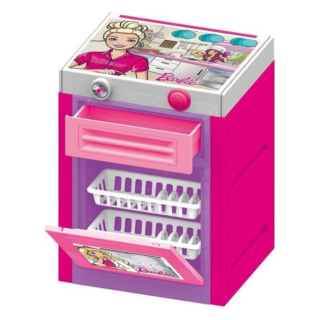 Dolu barbie opvaskemaskine + lyd pink